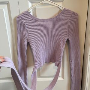 holister tie waist sweater